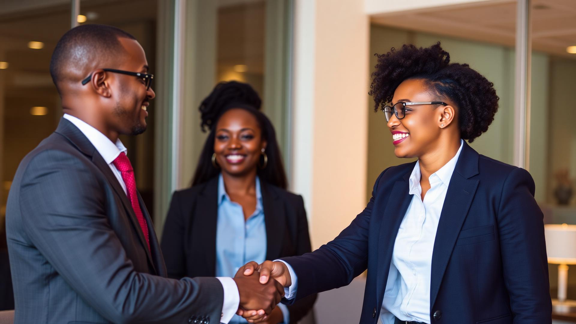 African business handshake